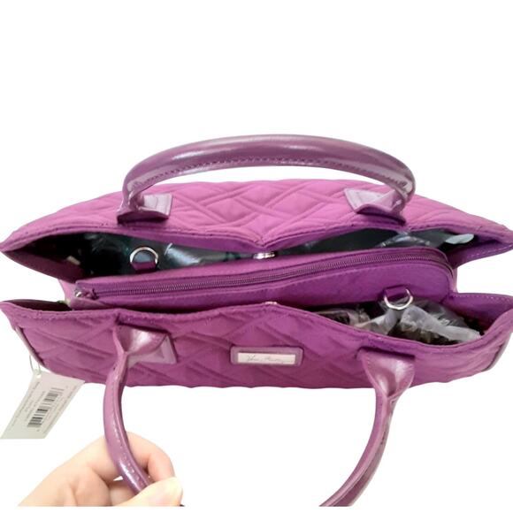 Vera Bradley Triple Compartment Handbag Crossbody Plum Purple Microfiber NWT - Picture 5 of 10